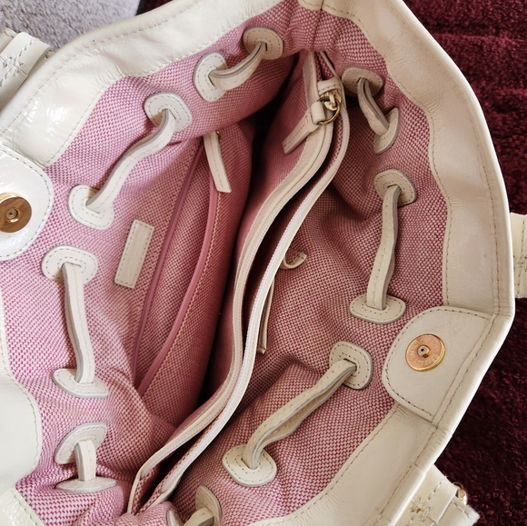 đź’ĄCLEARANCEđź’Ą AUTHENTIC VINTAGE BEIGE PATENT LEATHER DOONEY & BOURKE - Picture 5 of 16